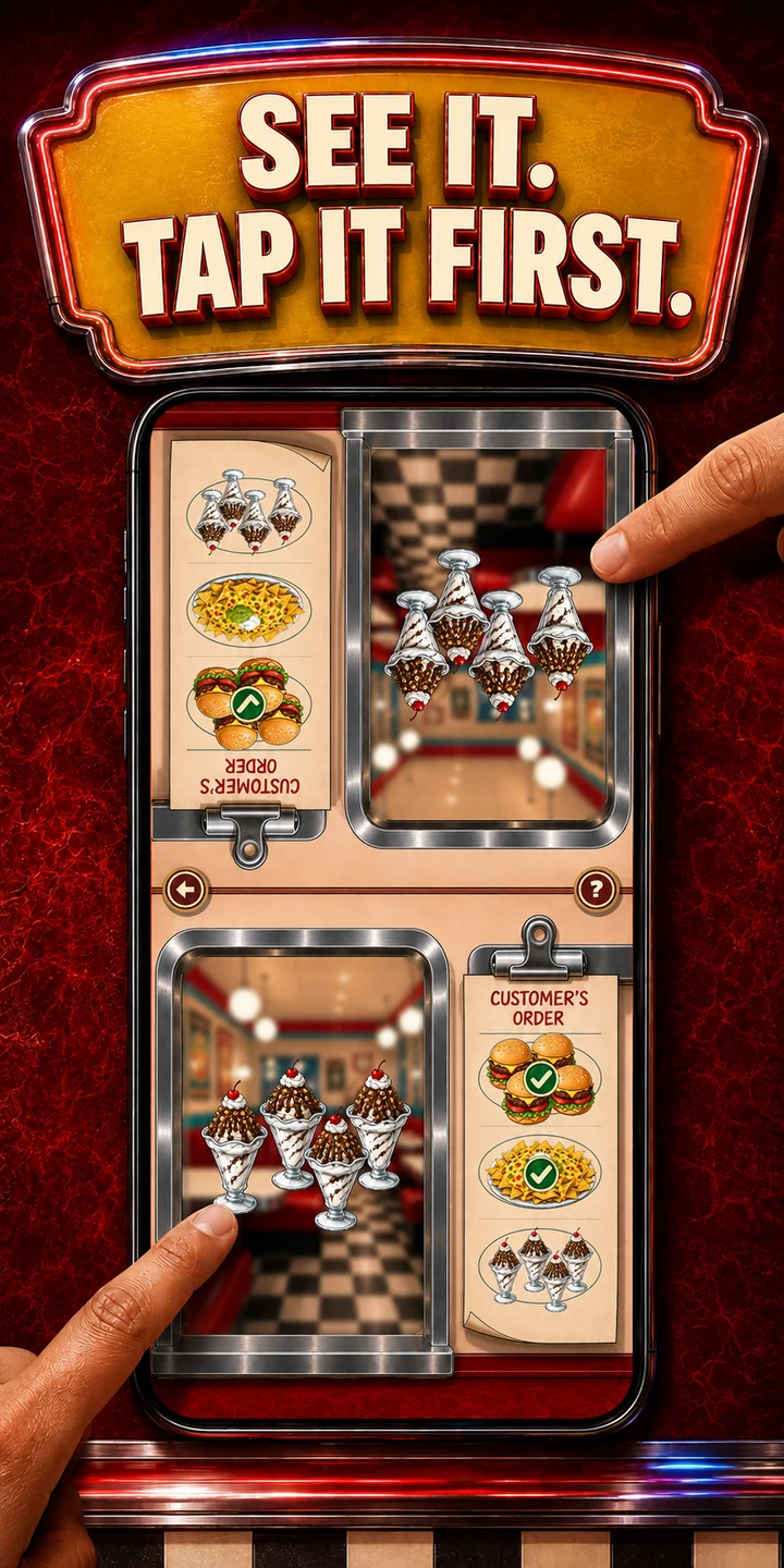 Tap it first: the two-player food race